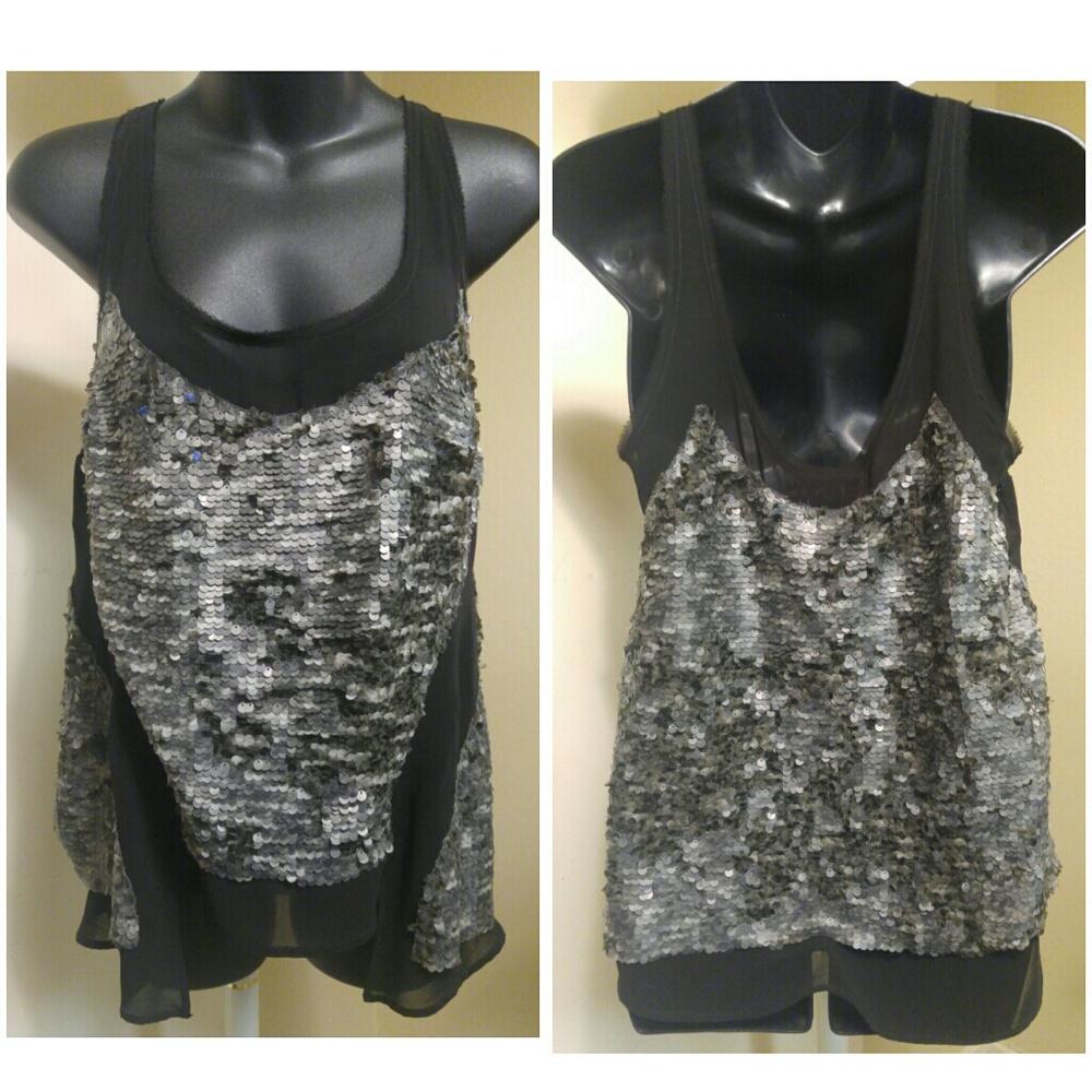 FINAL SALE FYI Sequins SleevelessTop Size 38